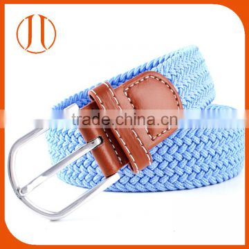 Light blue Cotton Pin buckle webbing weaving fabric strap belt