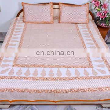 Indian Cotton Bedding Queen Size Bed Sheet With Pillow Covers Ethnic Bohemian Bedspread