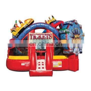 Inflatable Wild Roller Coaster Midway Ticket Castle Slide Kids Children Jumping Playground