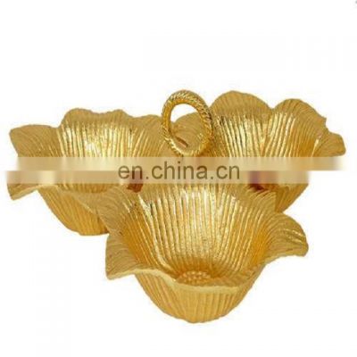 gold plated flower design bowl