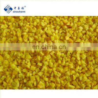 Sinocharm BRC-A approved IQF Yellow Pepper Dices 10 x 10 MM Frozen Yellow Pepper