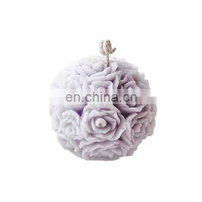 Home decoration craft candles handmade wedding party rose ball candle natural soy wax scented candles