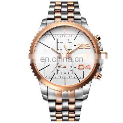 Top Brand Sports Watches Men Wrist Waterproof Stainless Steel Strap Quartz Watch Chronograph Wrist Watches Men