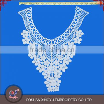 Hot sell custom shape fashion cotton crochet embroidery pattern lace collar neckline for women