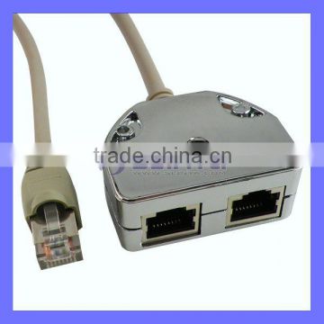 RJ45 Cable Splitter Network Adapter 8P8C Adapter