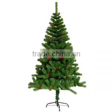 PVC christmas tree with red pine cone for christmas decoration