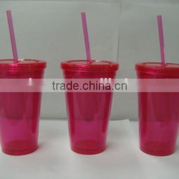 16oz Classic personalized plastic tumbler with straw