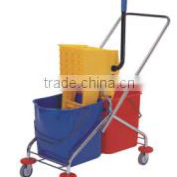 60L Supermarket/hotel/squeeze Recycled Plastic mop Double Bucket with Wringer