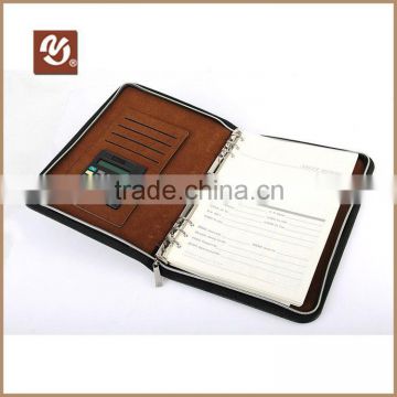 diary folder with zipper and calculator