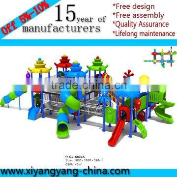 Kids outdoor playground plastic slide playground for sale