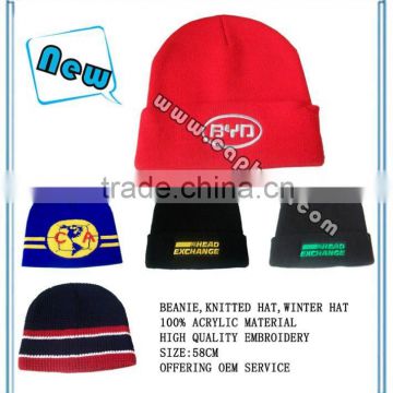 2015 wholesale fashion embroidery knitted hat
