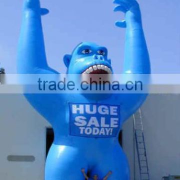 2014 hot sale blue inflatable gorilla models