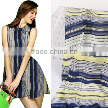 Base shirt and dress fabric,100D polyester stripe printing chiffon fabric