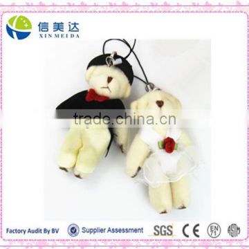 Cute wedding teddy bear Soft Plush Yangzhou Keychain Toy