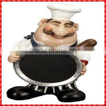 Funny resin fat chef custom round pot Restaurant Menu Board