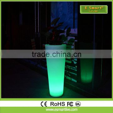 Factory sales RGB Waterproof Rechargeable LED Flower Pot with Light for Planting with Li_battery