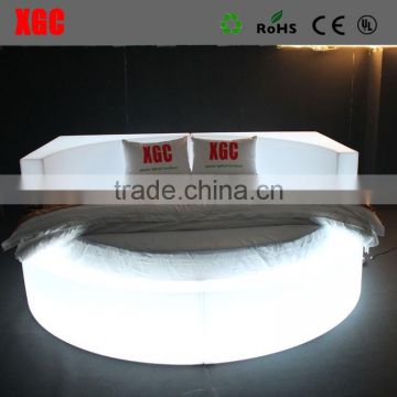 rotational molding furniture,luxury sex bed Hause dekorative Mobel hotel bed with 16 colors changing led light