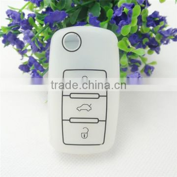 Silicone remote key covers For Volkswagen 3+1 buttons, for passat,magotan keys with white line