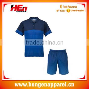 Hongen custom made tennis uniform profession design /tennis wear fashion collared t-shirt