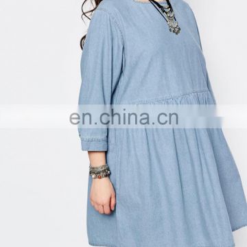 China factory women denim plus size dress