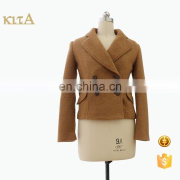 women soft high quality winter double breasted wool jacket