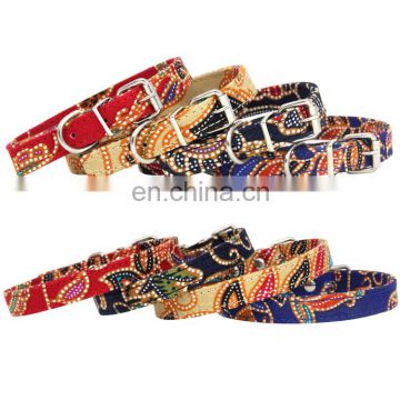 Eco-Friendly Bohemian Double-layer polyester colorful soft unique dog collar fabric