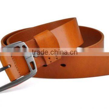 Unisex fashion genuine leather belt in camel col