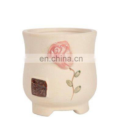 Creative ceramic succulent flower planting simple animal prime burning square flower pot