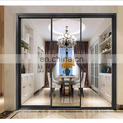 Luxury Design Frameless Aluminum Interior Noiseless Sliding Glass Door