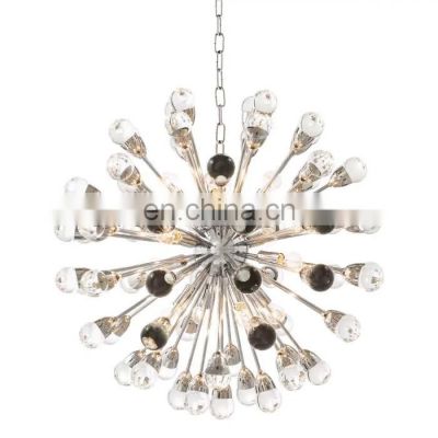 Designer Brass Iron Chandelier LED Light Source Custom Quality Dandelion Decorative Lamp Living Room Bar Wedding Banquet Hall