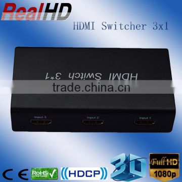 3-port HDMI Switch 3D full hd 1080p with button