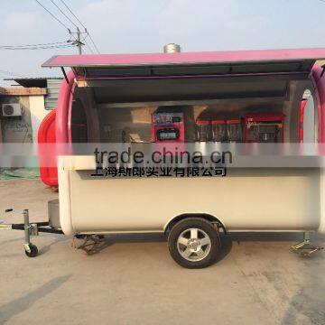 Pink and white food cart food truck hot dog Hamburger ice cream traction cart