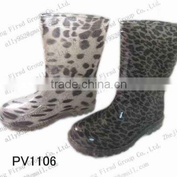 2013 last leopard pattern kids pvc rain boots