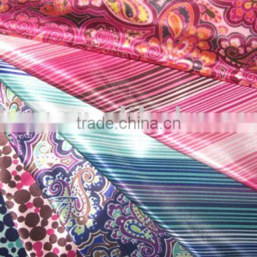 100% Polyester Printed Satin Fabric with shiny finishing