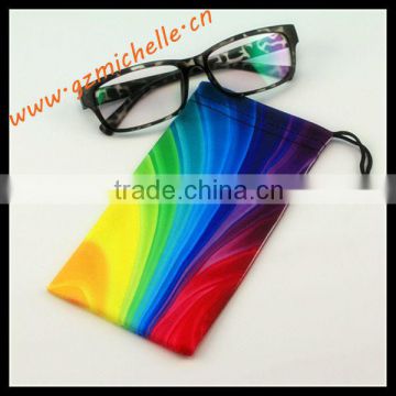 MIC4064 Microfiber rainbow Heat transfer printing with drawstring cleaning pouch for jewelry eyeglass phone ipad