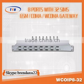 8 port 32 sim cards gsm/cdma/wcdma voip goip gsm gateway call termianl,wireless voip router