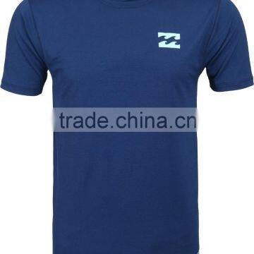 92% Polyester 8% Spandex (Lycra) Crew Neck Short Sleeve Navy Blue Compression Shirt / Rash Guard