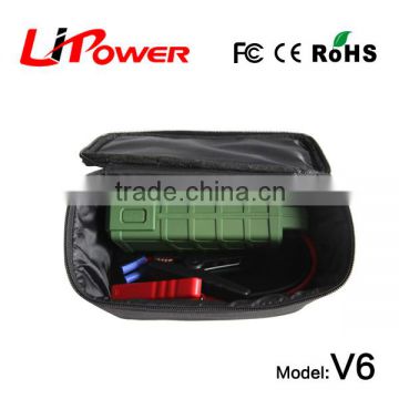high capacity 12000mAh 12v lithium ion battery jumper starter car with pocket with battery cable