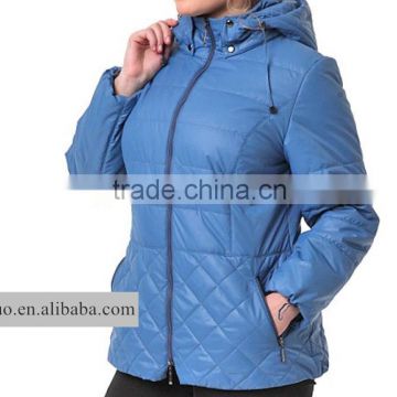2015 fake leather new arrival winter women quilted hood jacket
