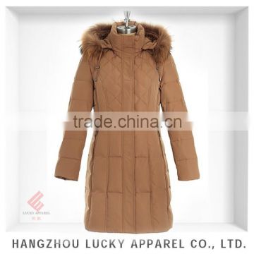 lady women fashion real fur winter down jacket LK15016