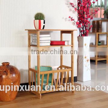 New design movable bamboo storage rack,magazine rack