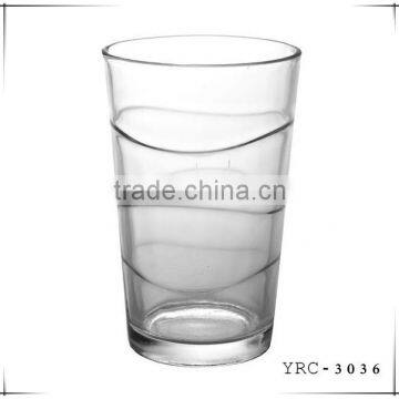 hot -sale Wavy Line Pattern Glass Beer Cups Without Handle