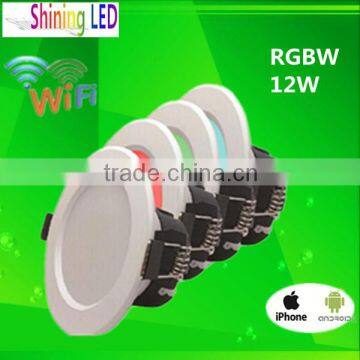 2 Years Warranty AC85-265V CRI>Ra80 CCT Adjustable Four Colors RGBW i-proLED 120 degree 12W LED Smart Downlight