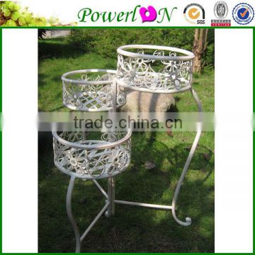 Sale Novelty Wrough Iron 3 Tier Baskets Shape Plant Pot For Patio Garden Backyard I28M TS05 G00 X00 PL08-5096