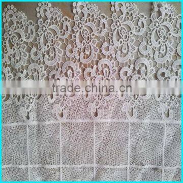 plaid floral polyester cotton embroidery lace fabric textile