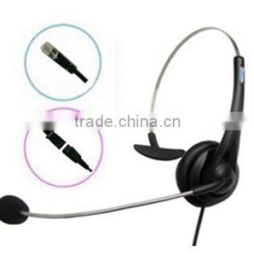 call center monaural headset with MIC microphone & RJ11/RJ9