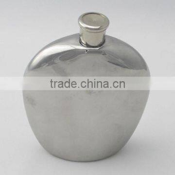 round stainless steel hip flask