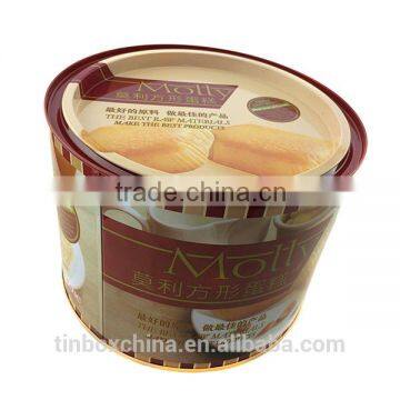colorful printed round empty can for canned food packing