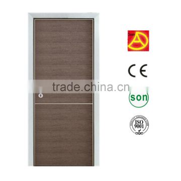 2015 New design PVC wooden interior flat peephole swing door for hotel internal single design wooden door teak pvc wooden room