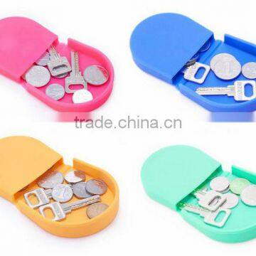 portable silicone coin box silicone purse for holding keys hot sale silicone money box